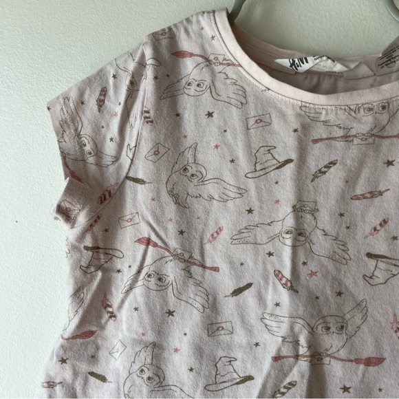 🌼 5/$25 Harry Potter Girls Tee | Size 5-6Y | Hedwig Owl Print T-Shirt Cotton - Picture 2 of 12
